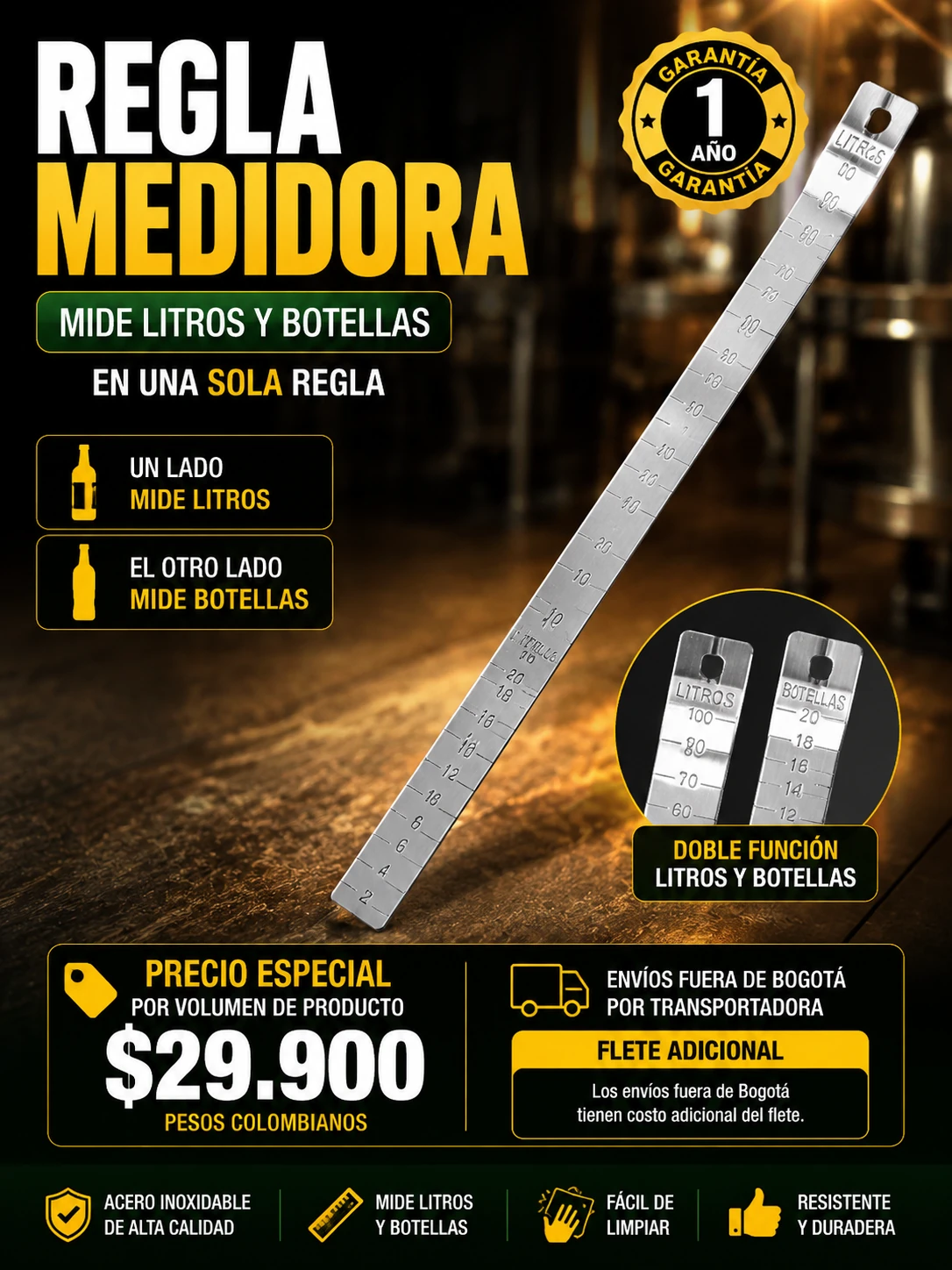 Ficha completa regla medidora de aluminio