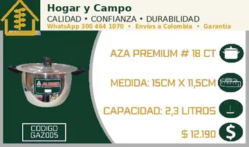 Aza premium # 18 CT, código GAZ005