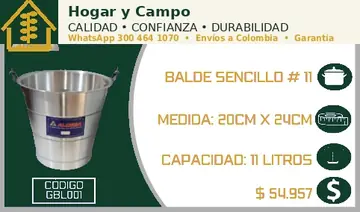 Baldes de aluminio Hogar y Campo