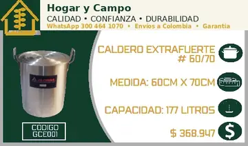 Calderos extra fuertes de aluminio Hogar y Campo