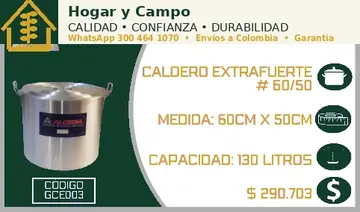 Caldero extrafuerte # 60/50, código GCE003