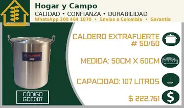 Caldero extrafuerte # 50/60, código GCE007