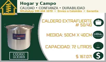 Caldero extrafuerte # 50/40, código GCE009