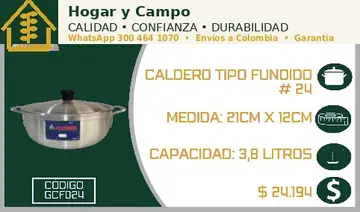 Caldero tipo fundido # 24, código GCF024