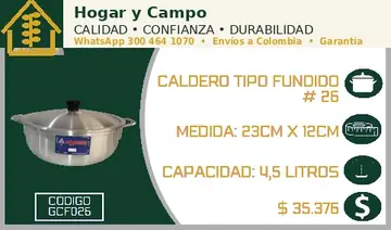 Caldero tipo fundido # 26, código GCF026
