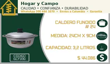 Caldero fundido # 24, código GCF030