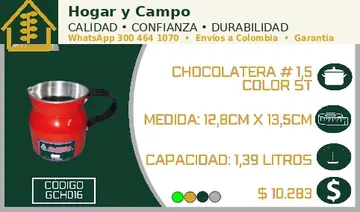 Chocolatera # 1,5 color ST, código GCH016