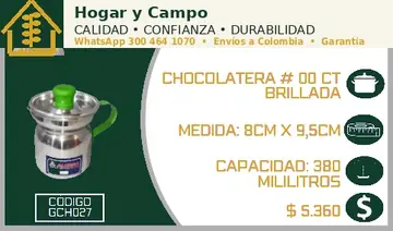 Chocolateras de aluminio Hogar y Campo