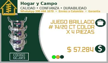 Juego brillado # 14/20 CT color x 4 piezas, código GCJ023