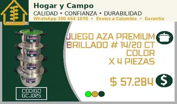 Juego aza premium brillado # 14/20 CT color x 4 piezas, código GCJ025