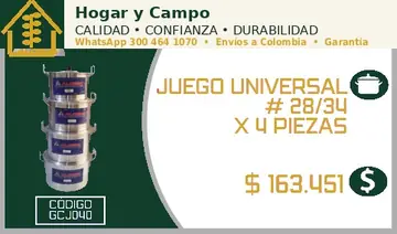 Juego universal # 28/34 x 4 piezas, código GCJ040