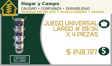 Juego universal largo # 28/34 x 4 piezas, código GCJ042