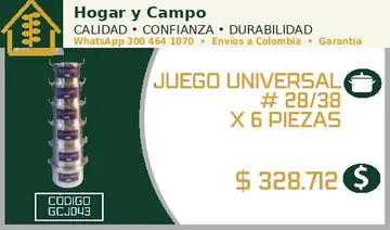 Juego universal # 28/38 x 6 piezas, código GCJ043
