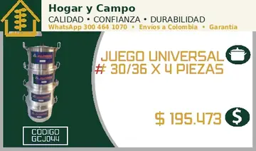 Juego universal # 30/36 x 4 piezas, código GCJ044