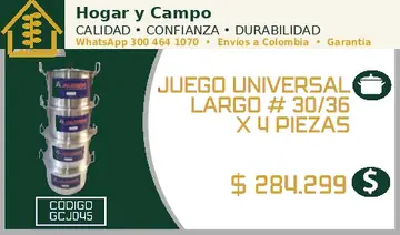 Juego universal largo # 30/36 x 4 piezas, código GCJ045