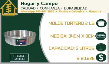 Moldes torteros de aluminio Hogar y Campo