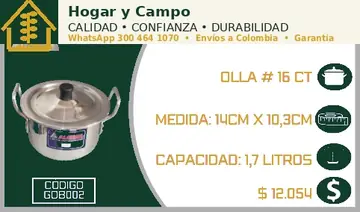 Olla # 16 CT, código GOB002