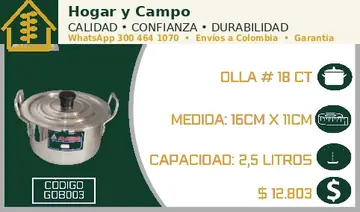 Olla # 18 CT, código GOB003