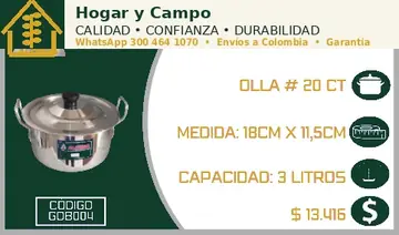 Olla # 20 CT, código GOB004