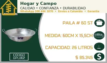 Paila # 60 ST, código GPL002