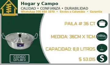 Paila # 36 CT, código GPL023