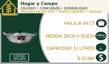 Paila # 34 CT, código GPL024