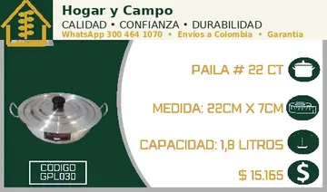 Paila # 22 CT, código GPL030