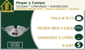 Paila # 18 CT, código GPL032