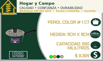 Perol color # 1 CT, código GPR002