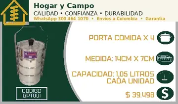 Porta comida x 4, código GPT001