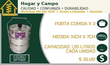 Porta comida x 3, código GPT002