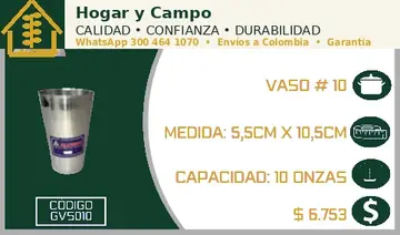 Vaso # 10, código GVS010